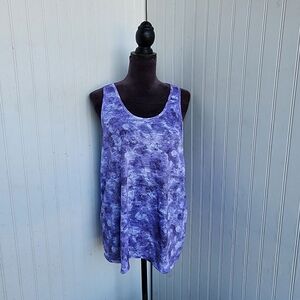 Brisas Women's Purple Sleeveless Open Back Twisted Athletic Workout Sz L